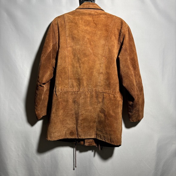 Vintage Via Max Mens Brown Suede Leather Jacket Coat Mens M Western Retro VTG ** - Picture 2 of 9